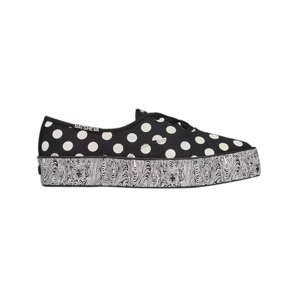 NEW BATSHEVA women's point sneakers in black/white